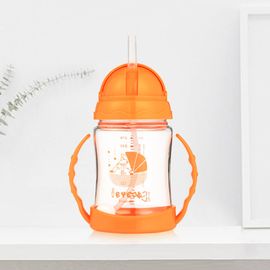 [I-BYEOL Friends] 280ml, Tritan, one touch juice cup, Orange _Gravity ball and is easy to drink,  Backflow prevention valve , FDA approved, free of BPA _ Made in KOREA